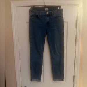 Women’s HUDSON Krista Straight Crop Roll Cuff Blue Jeans. Size 32.